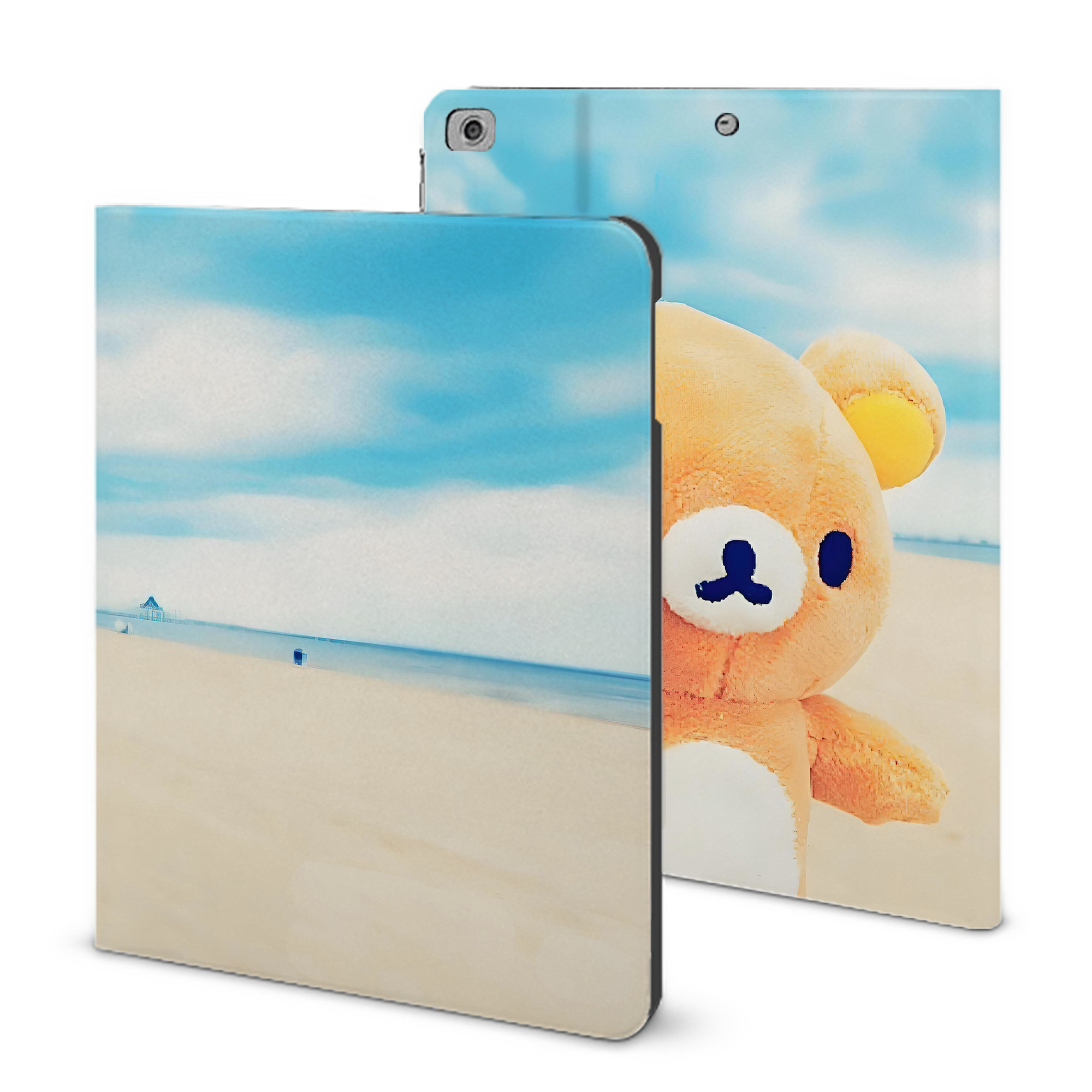 （画像用） リラックマ リラックマ キイロイトリ Rilakkuma Korilakkuma Kiiroitori IPad ケース ブック型 PUレザー TPU 耐衝撃 軽量 薄型 ペン収納なし 全面保護 IPad 各モデル対応